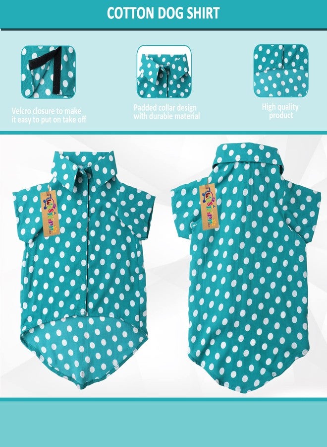 ويستيرن إرا قميص مطبوع عصري فائق النعومة من ويسترن إيرا، ملابس مريحة للغاية للكلاب، قميص قطني مطبوع يسمح بمرور الهواء، قميص خفيف الوزن ولطيف لحيواناتك الأليفة (مقاس XXXLarge - 30 بوصة) (أزرق سماوي منقط) - Image 3